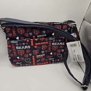 Nfl Chicago Bears Foco Womens Navy Shoulder Bag Purse With Tags Adjustable Strap